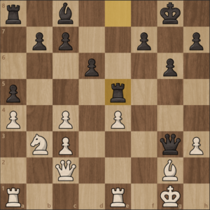 20. Df2! Was de enige zet om het voordeel te behouden. Een paar zetten later was het remise.